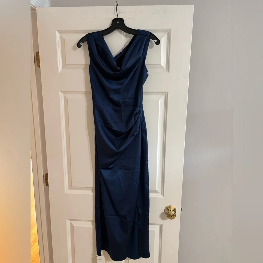 Abercrombie & Fitch Navy Draped Cowl Navy Dress